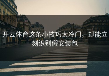 开云体育这条小技巧太冷门，却能立刻识别假安装包