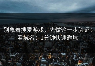 别急着搜爱游戏，先做这一步验证：看域名：1分钟快速避坑