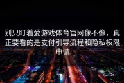 别只盯着爱游戏体育官网像不像，真正要看的是支付引导流程和隐私权限申请
