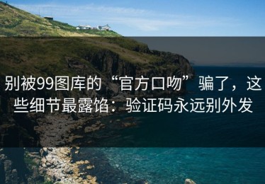 别被99图库的“官方口吻”骗了，这些细节最露馅：验证码永远别外发