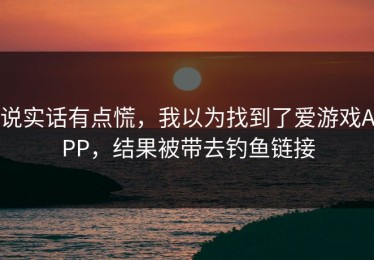 说实话有点慌，我以为找到了爱游戏APP，结果被带去钓鱼链接