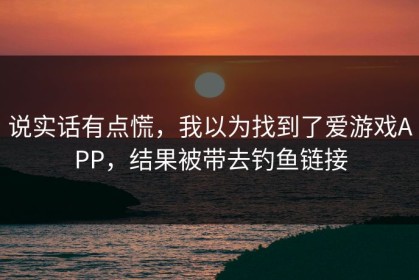 说实话有点慌，我以为找到了爱游戏APP，结果被带去钓鱼链接