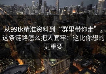 从99tk精准资料到“群里带你走”，这条链路怎么把人套牢：这比你想的更重要
