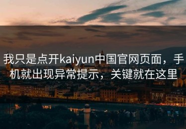 我只是点开kaiyun中国官网页面，手机就出现异常提示，关键就在这里