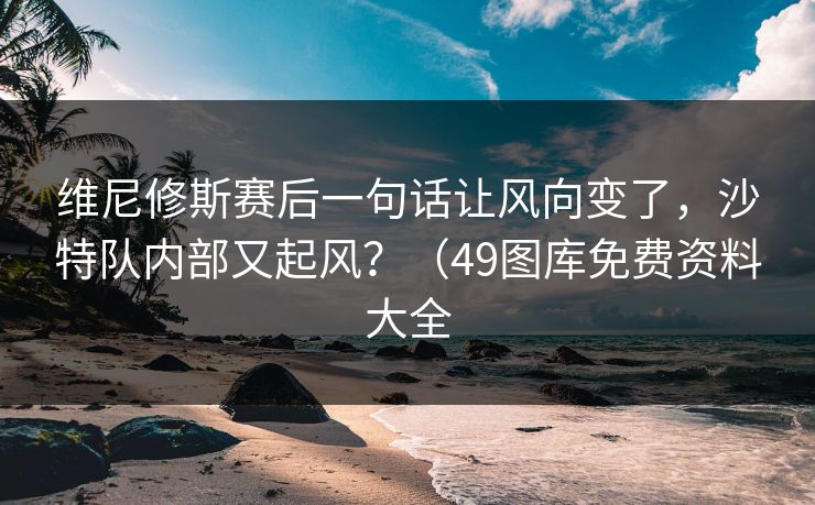 维尼修斯赛后一句话让风向变了，沙特队内部又起风？（49图库免费资料大全