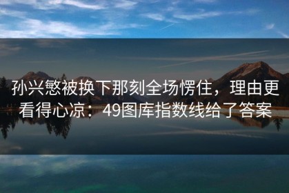 孙兴慜被换下那刻全场愣住，理由更看得心凉：49图库指数线给了答案