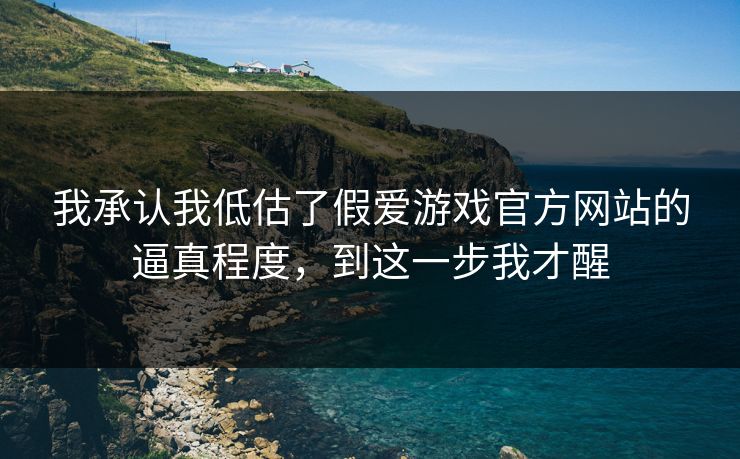 我承认我低估了假爱游戏官方网站的逼真程度，到这一步我才醒